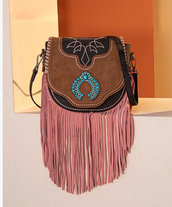 Montana West Fringe Concho Crossbody Purse