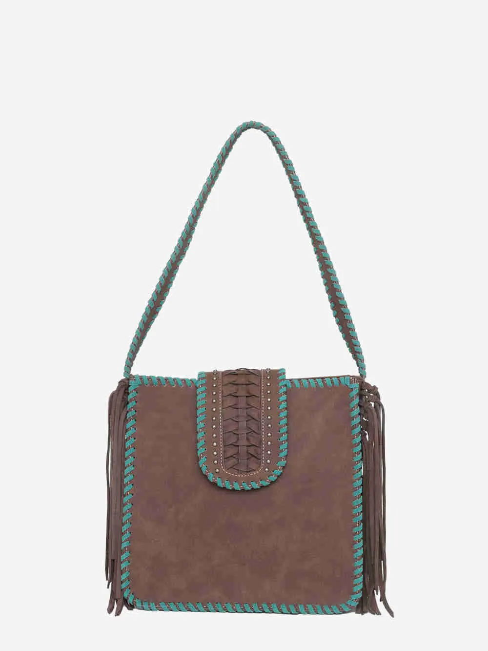 Montana West Whipstitch Fringe Carry Hobo