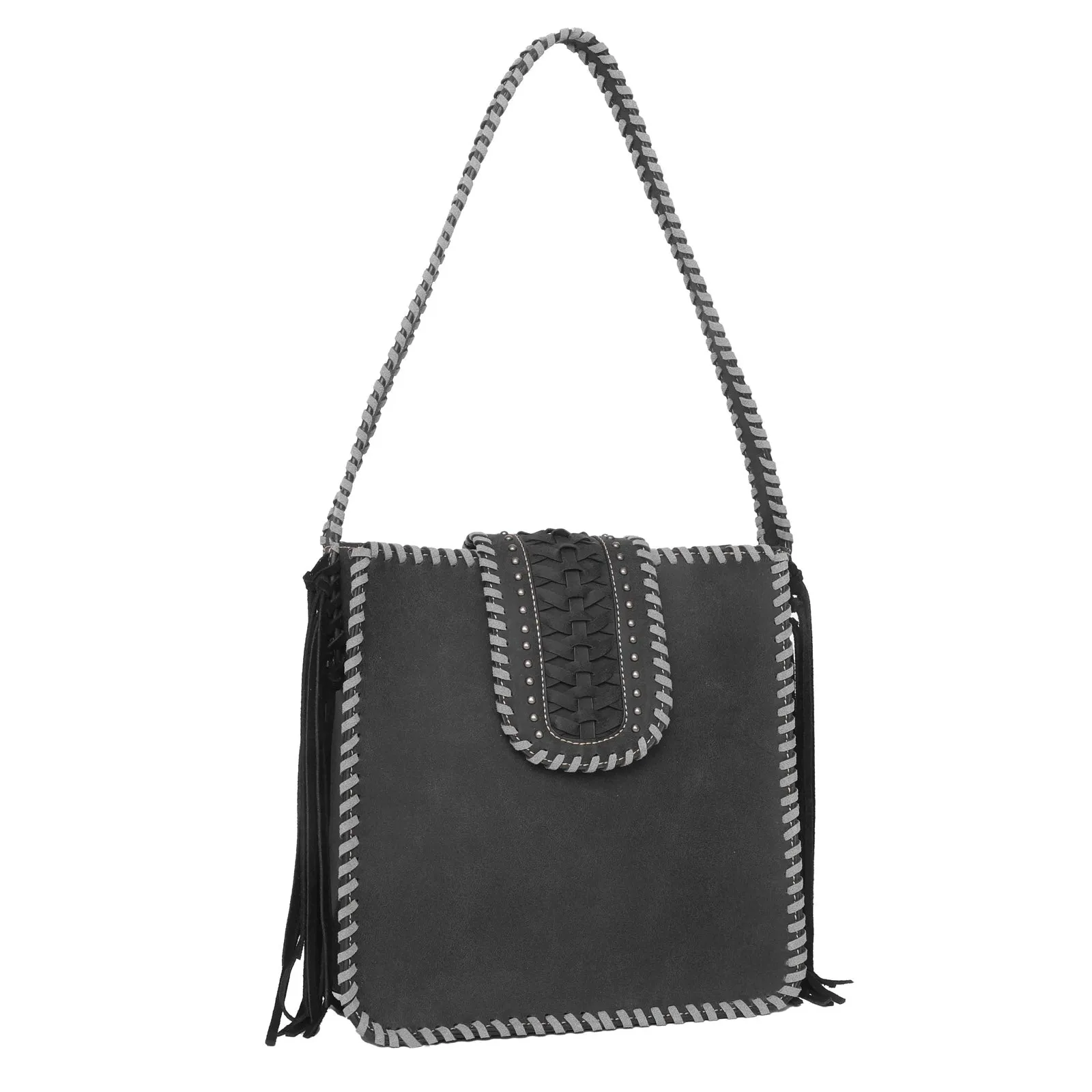 Montana West Whipstitch Fringe Carry Hobo