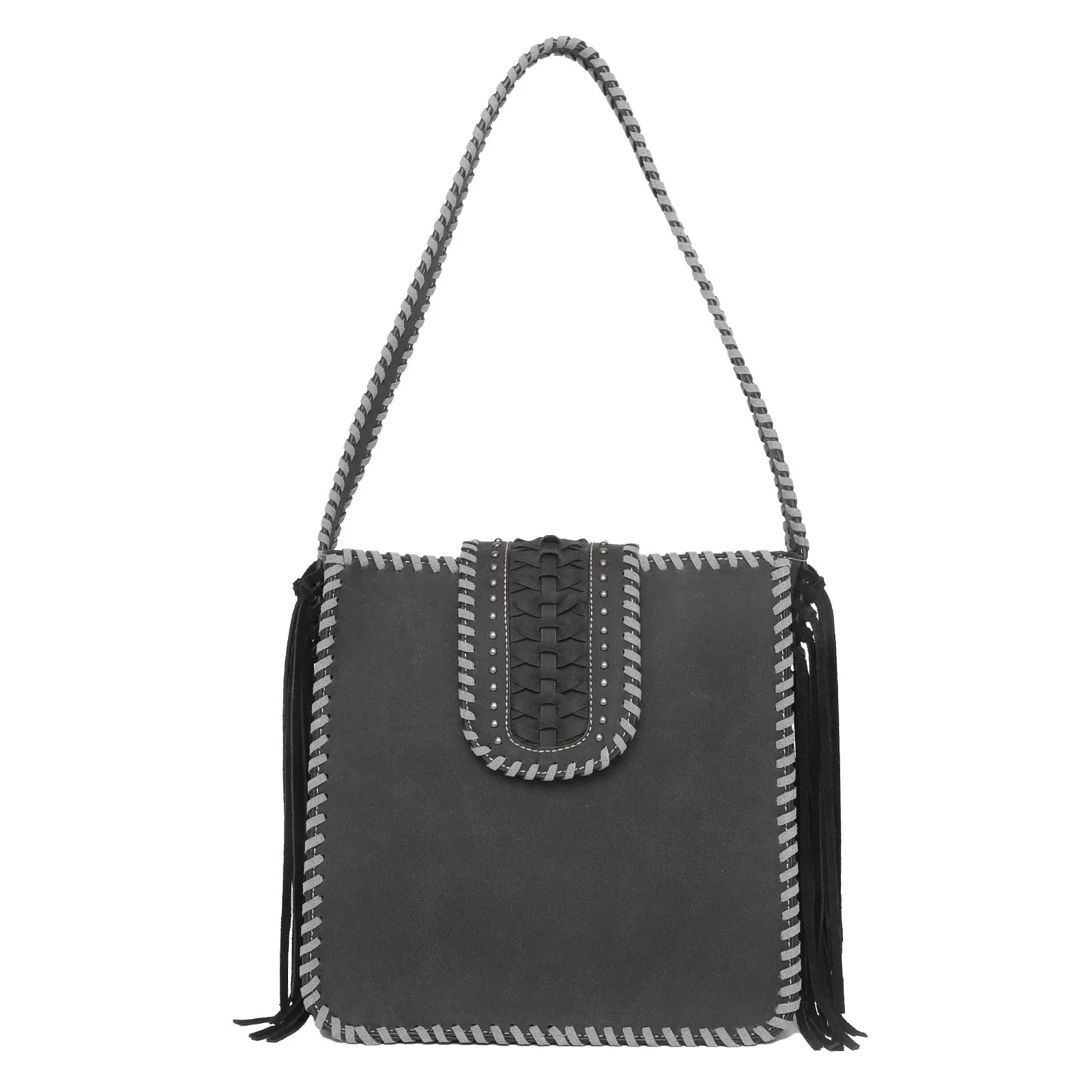 Montana West Whipstitch Fringe Carry Hobo