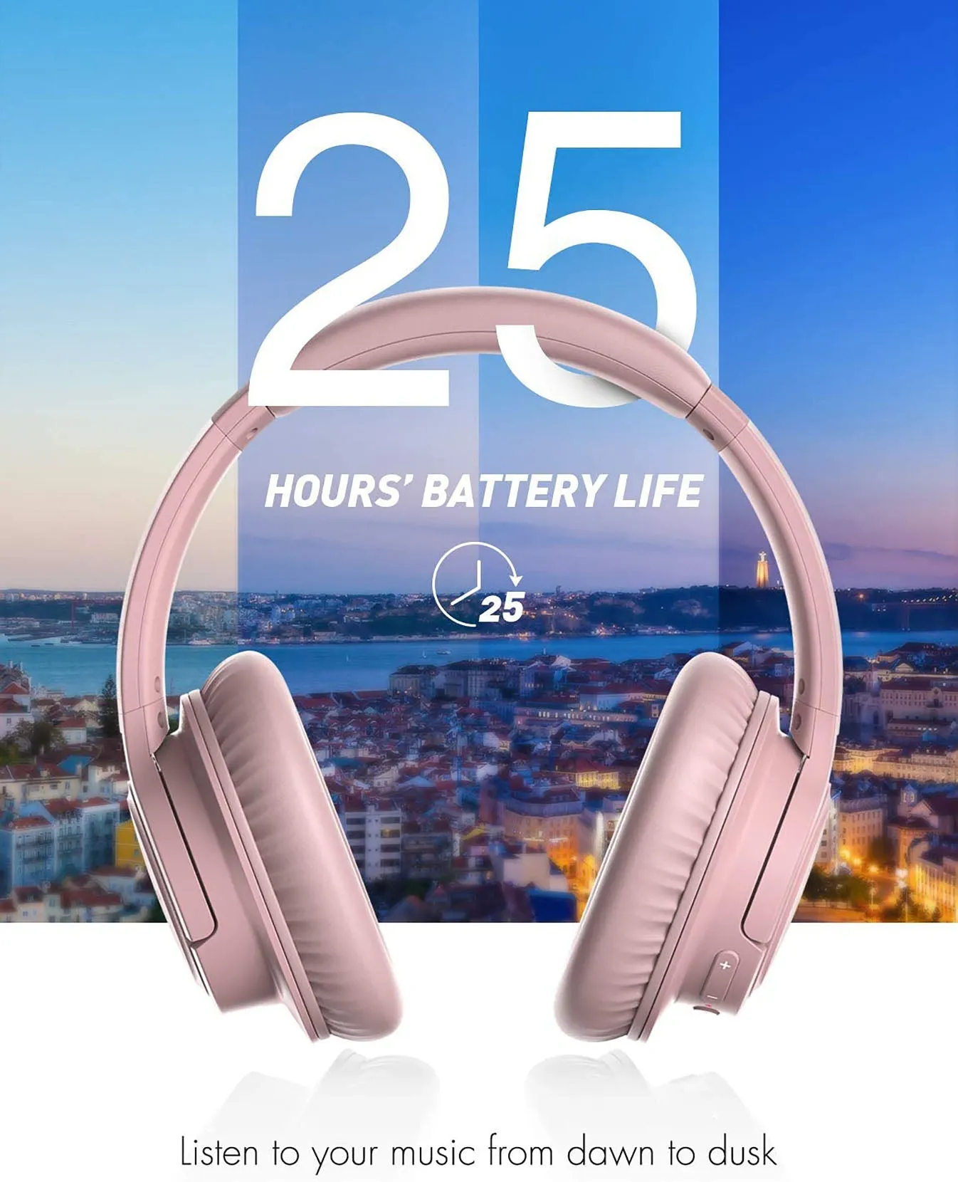 Mpow H7 Bluetooth Headphones Over Ear (Pink)