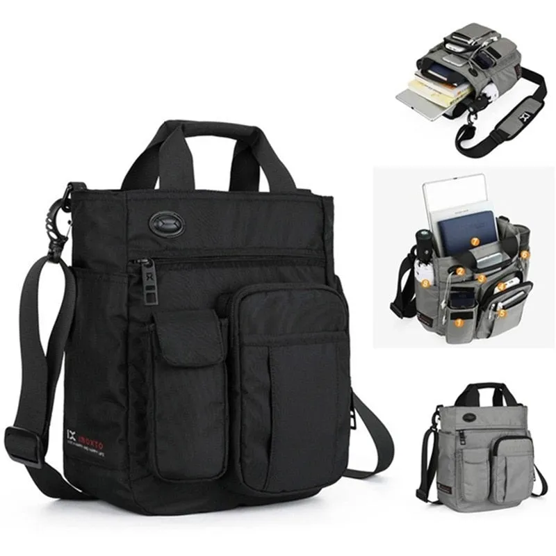 Multi Function Men's  Shoulder Messenger Bag With Headphone slot