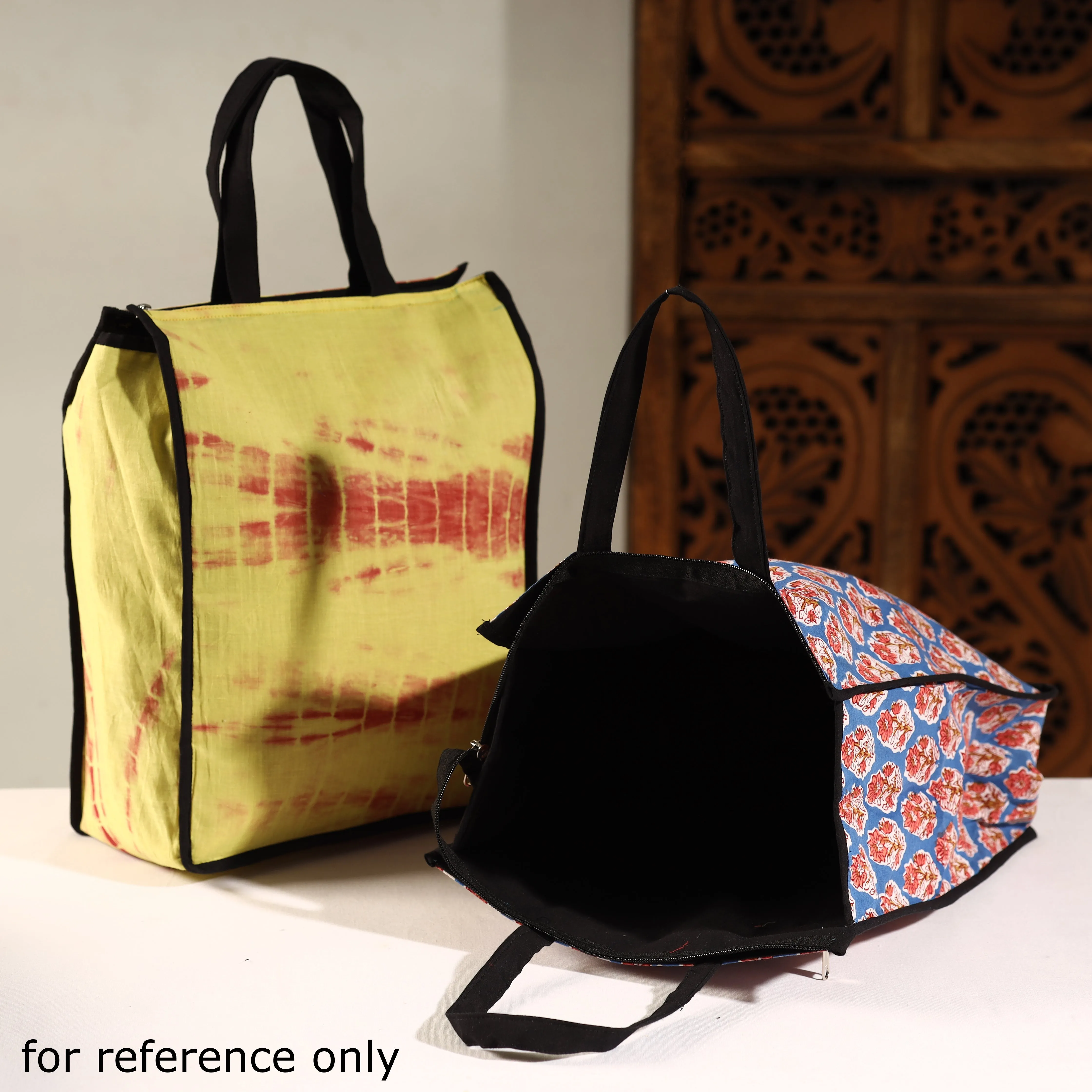 Multicolor - Handmade Jaipur Printed Cotton Shopping Bag