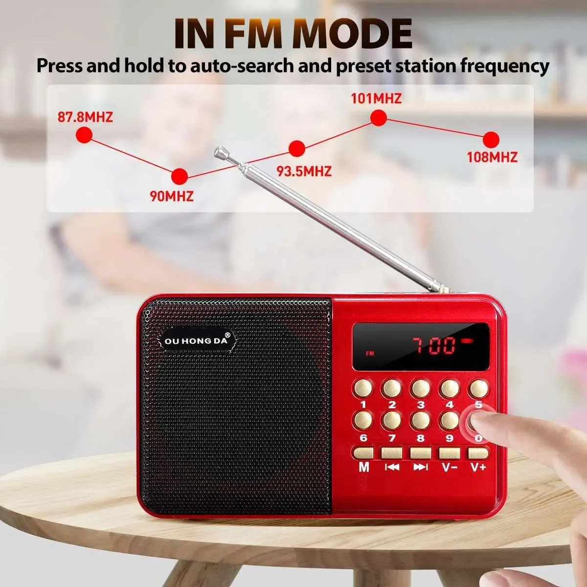 Multifunctional Portable MP3 Card Radio Elderly Mini Radio MP3 Card Multifunctional Portable