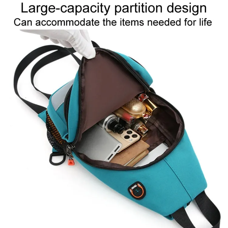 O-TBOST Outdoor Traveling Multifunctional Large Capacity Color Combination Crossbody Bag With Earphone Hole(Dark Blue)