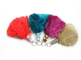 Ostrich Feather Key Rings with Beads