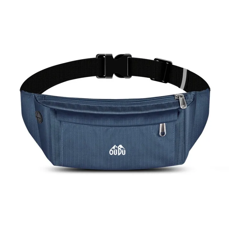 OUDU Outdoor Sports Waist Pack Male And Female Running Waterproof Cell Phone Bag(Navy Blue)