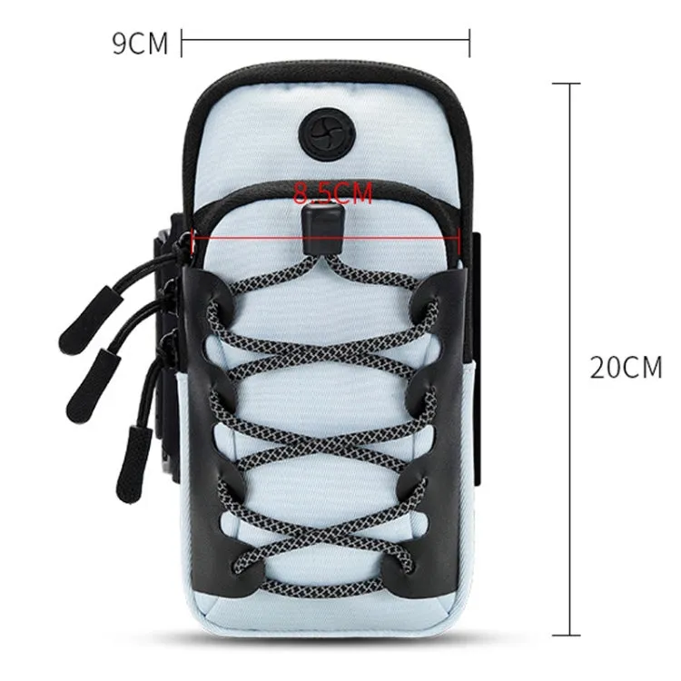 Outdoor Sports Reflective Cell Phone Arm Bag Fitness Portable Mobile Phone Pack(Light Blue)