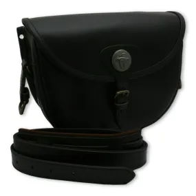 Partridge Cartridge Bag Dark Leather With Shoulder Strap