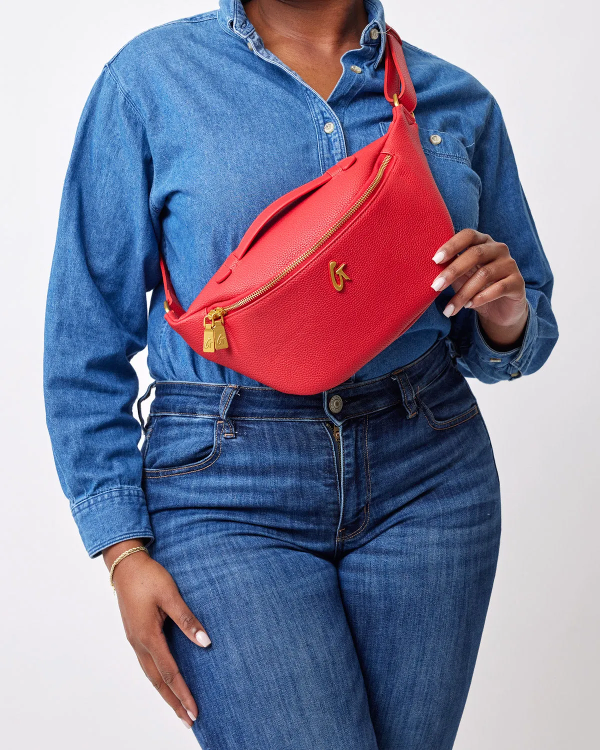 PEBBLE FANNY PACK - RED