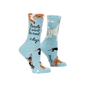 People I Want To Meet: Dogs Crew Socks - Womens