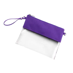 Personalized Clear Stadium Approved Crossbody Purse, Clutch, Wristlet, Concert In Purple