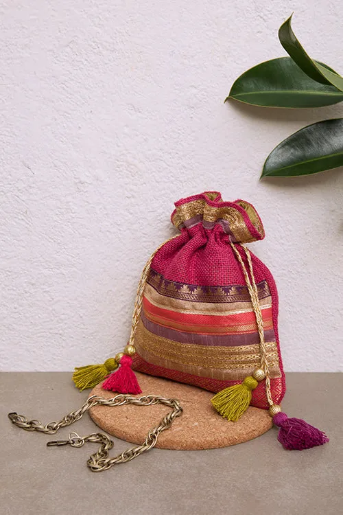 Pink Rani Potli Bag