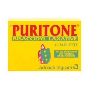 Puritone Bisacodyl Laxative 12 Tablets