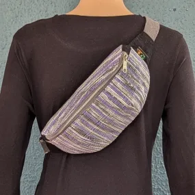 Purple Gray Upcycled Handwoven Fanny Pack (FP1224-011) PS_W