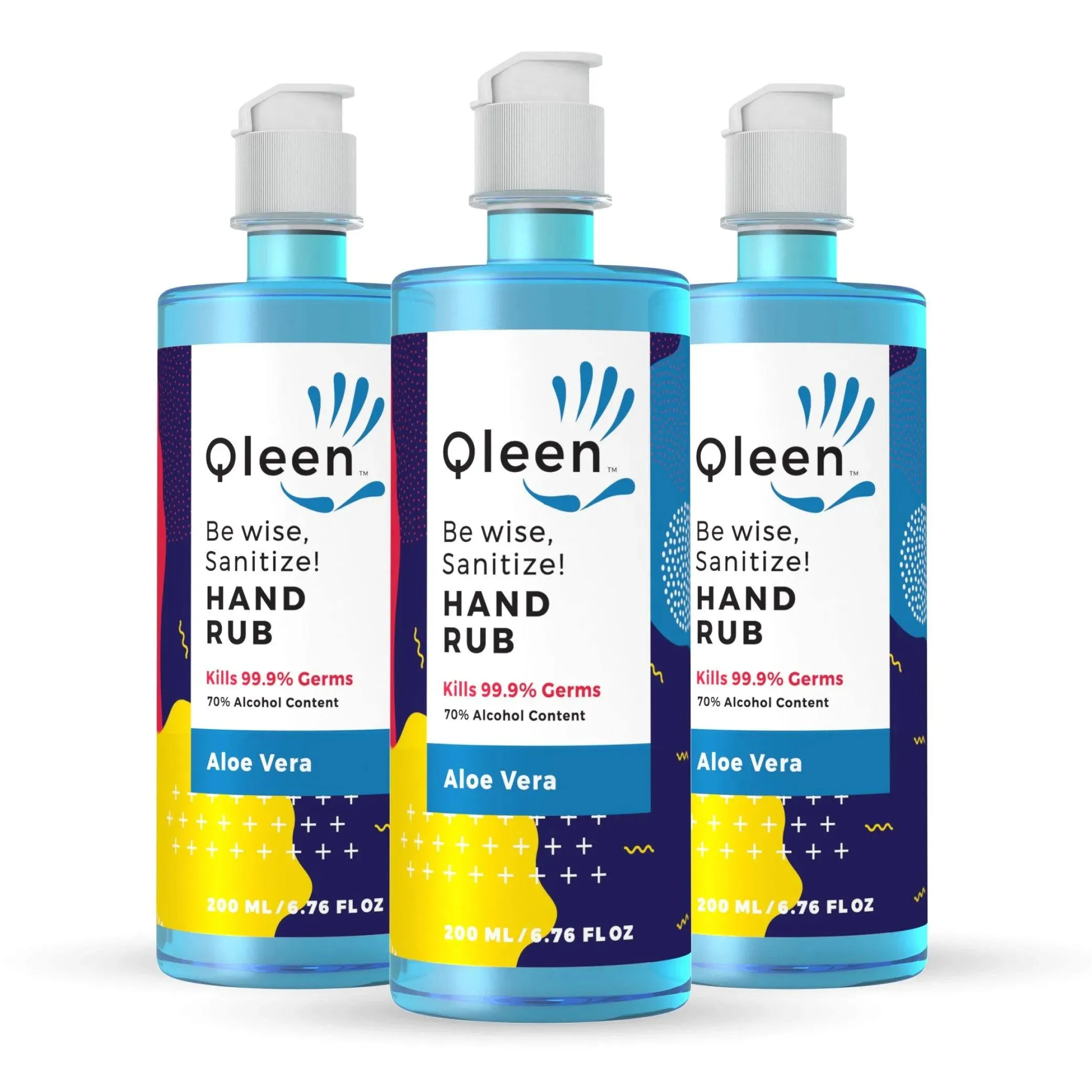 Qleen Hand Sanitizing Rub 200ml (Set of 3)