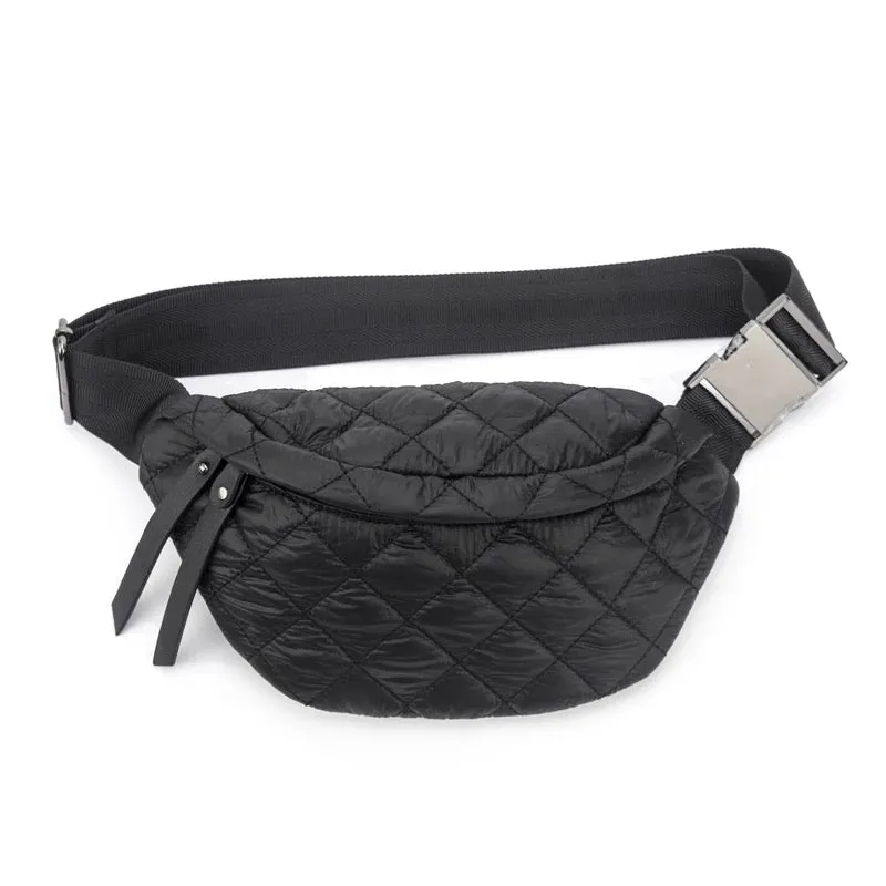 Quilted Puffer Fanny Pack - Tan, Black or Olive