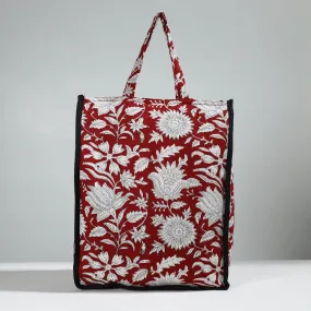 Red - Handcrafted Cotton Shopping Bag 16