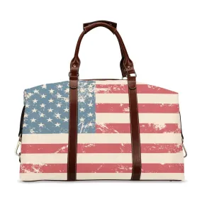 Retro American Flag Travel Bag, American Flag Duffel Bag, Patriotic Flight Bag, USA Flag Carry on flight Bag, American Flag Weekender Bag