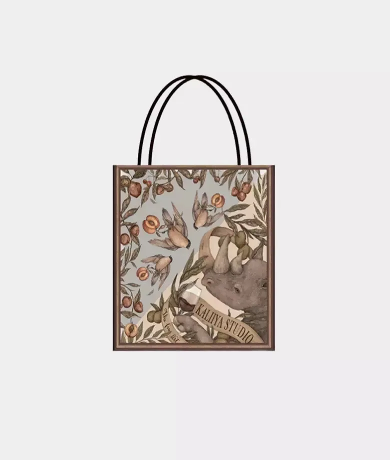 RHINO print cotton tote