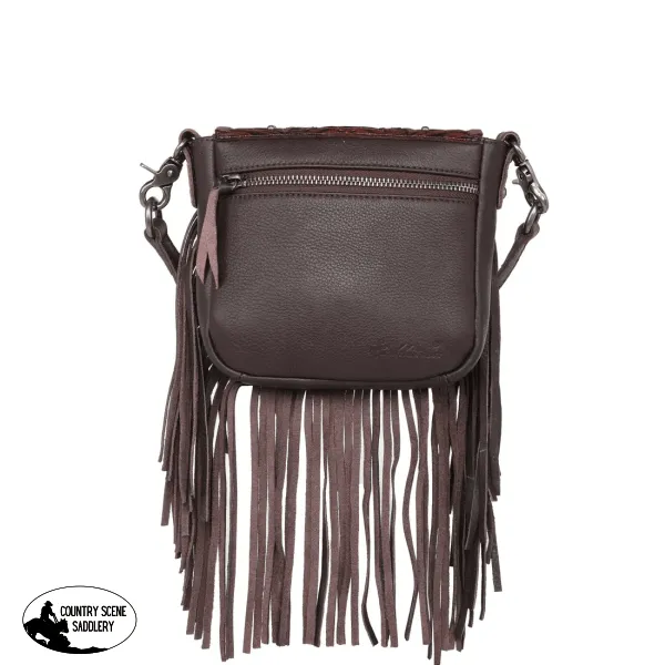 RLCL166CF - Montana West Genuine Leather Tooled Collection Fringe Crossbody