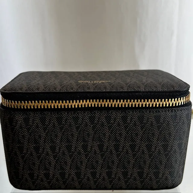 SAINT LAURENT Black/Brown x PVC/Leather Jewelry Box