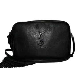 SAINT LAURENT Lou Camera Shoulder Bag Black Calfskin Leather LHQ150