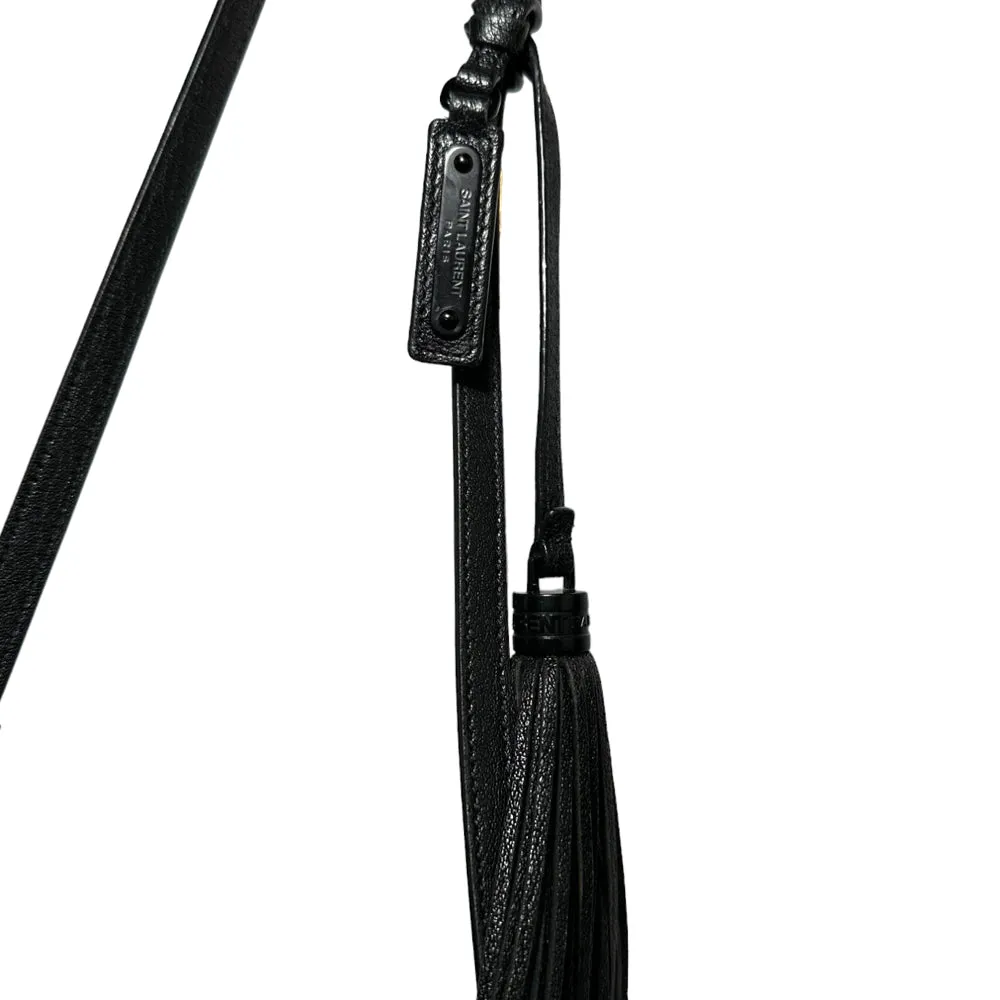 SAINT LAURENT Lou Camera Shoulder Bag Black Calfskin Leather LHQ150