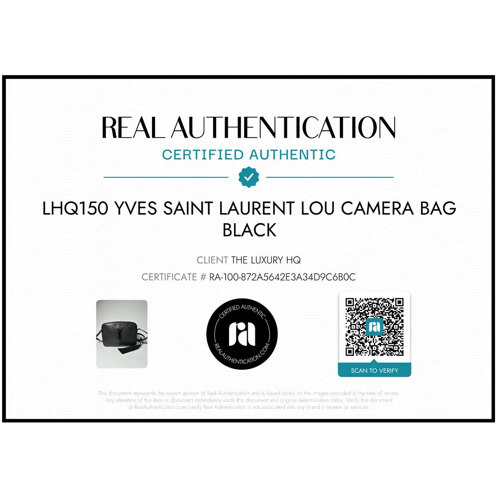 SAINT LAURENT Lou Camera Shoulder Bag Black Calfskin Leather LHQ150