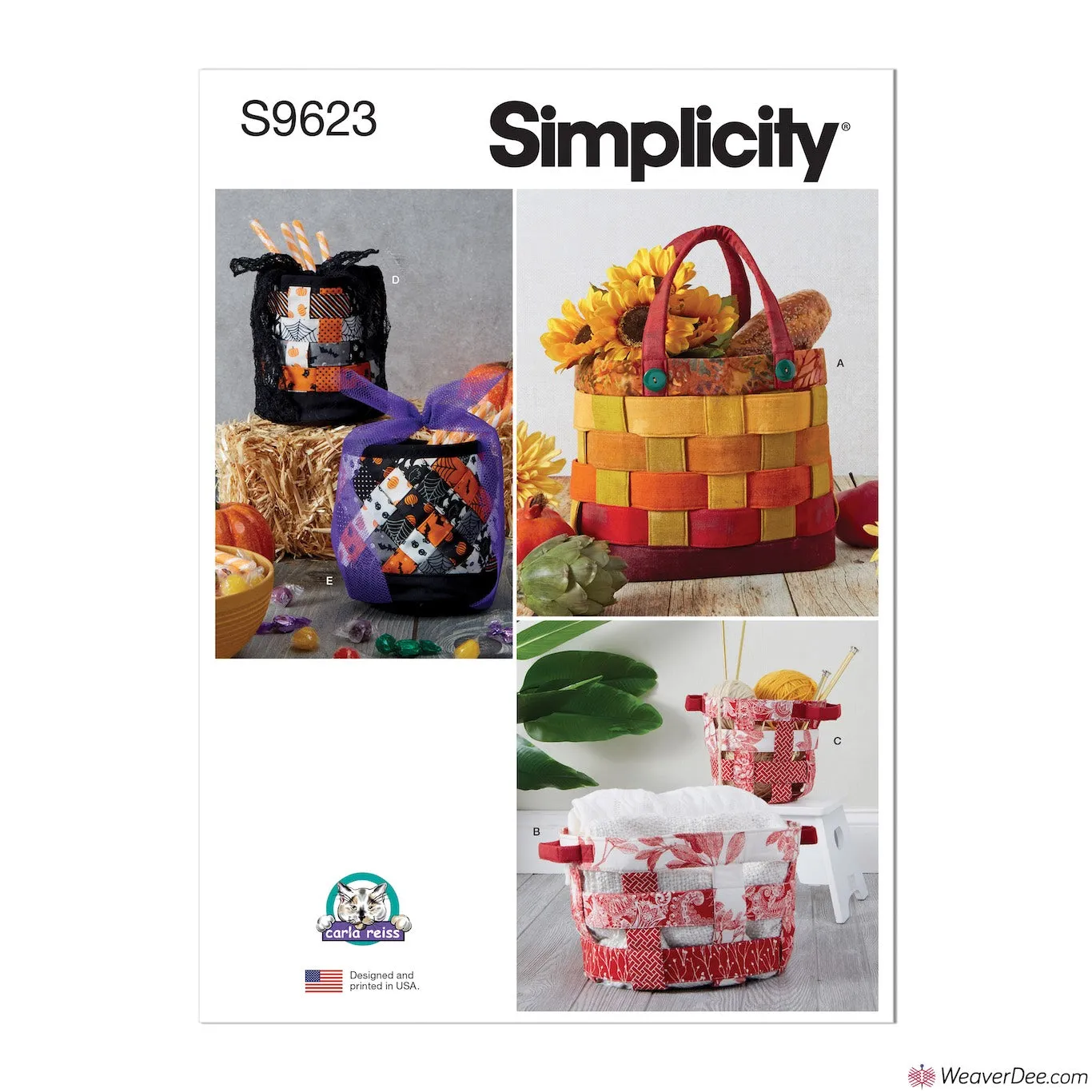 Simplicity Pattern S9623 Fabric Baskets by Carla Reiss Design