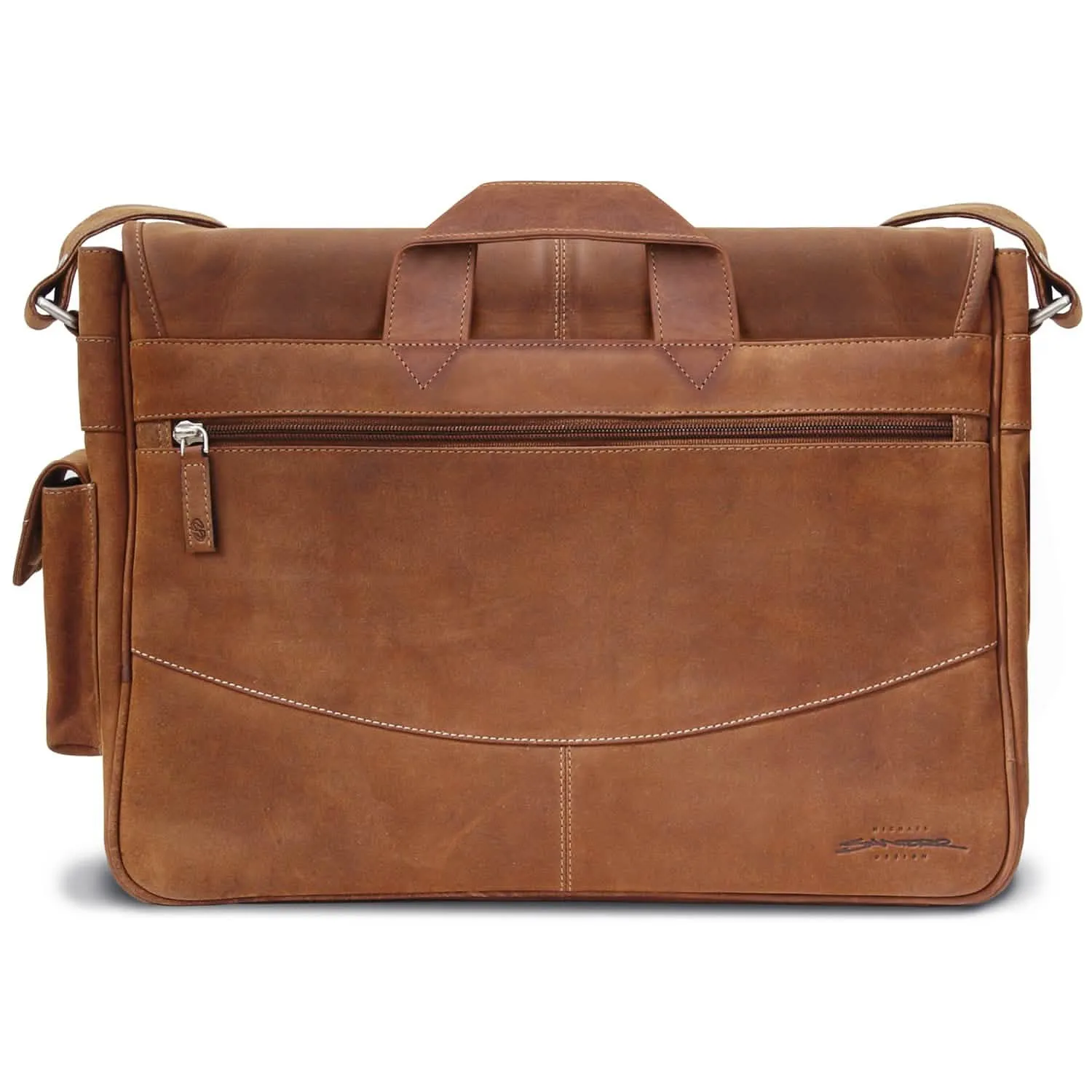 Sophisticated Leather Laptop Messenger Bag