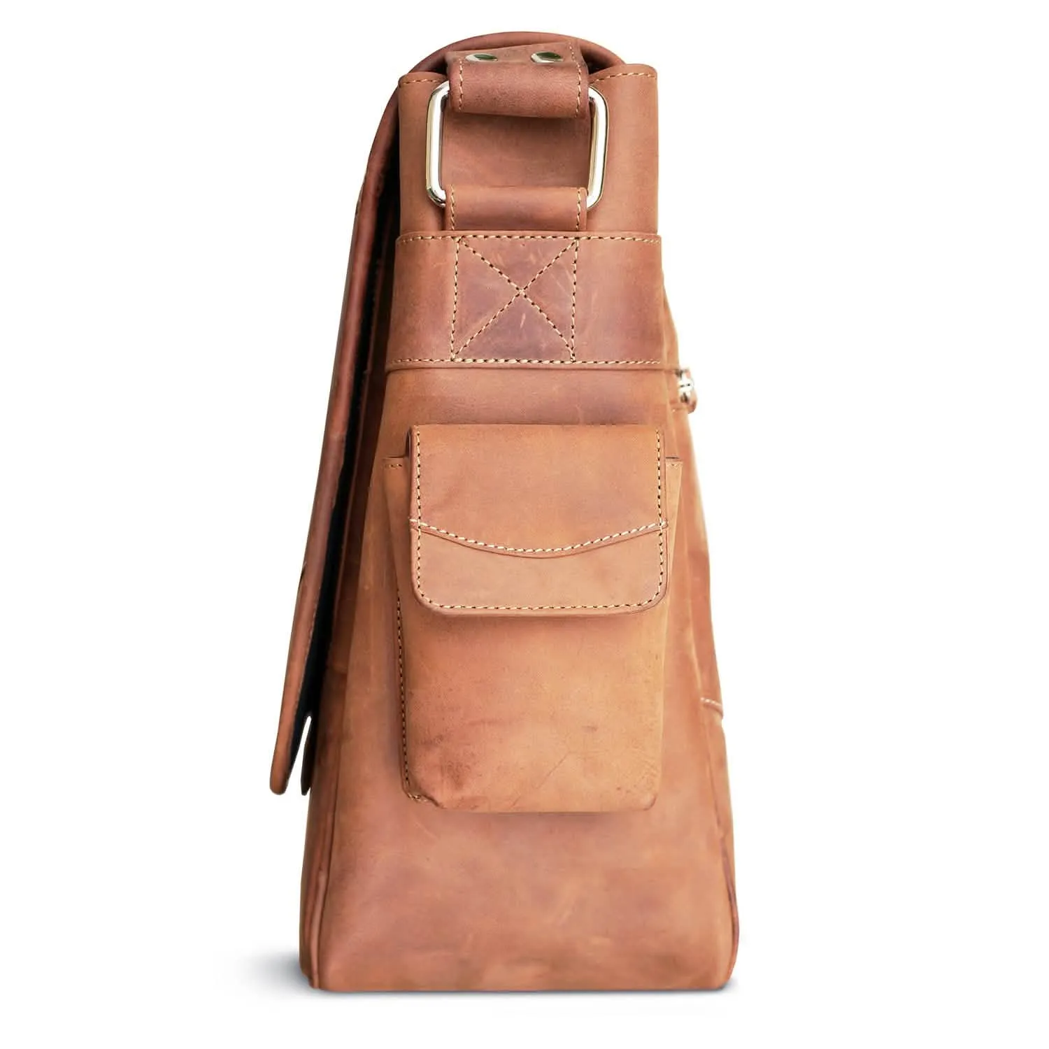 Sophisticated Leather Laptop Messenger Bag