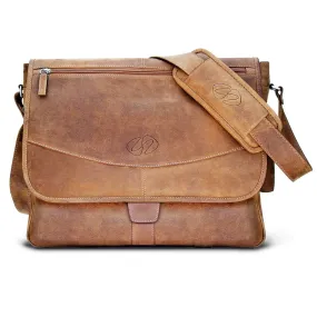 Sophisticated Leather Laptop Messenger Bag