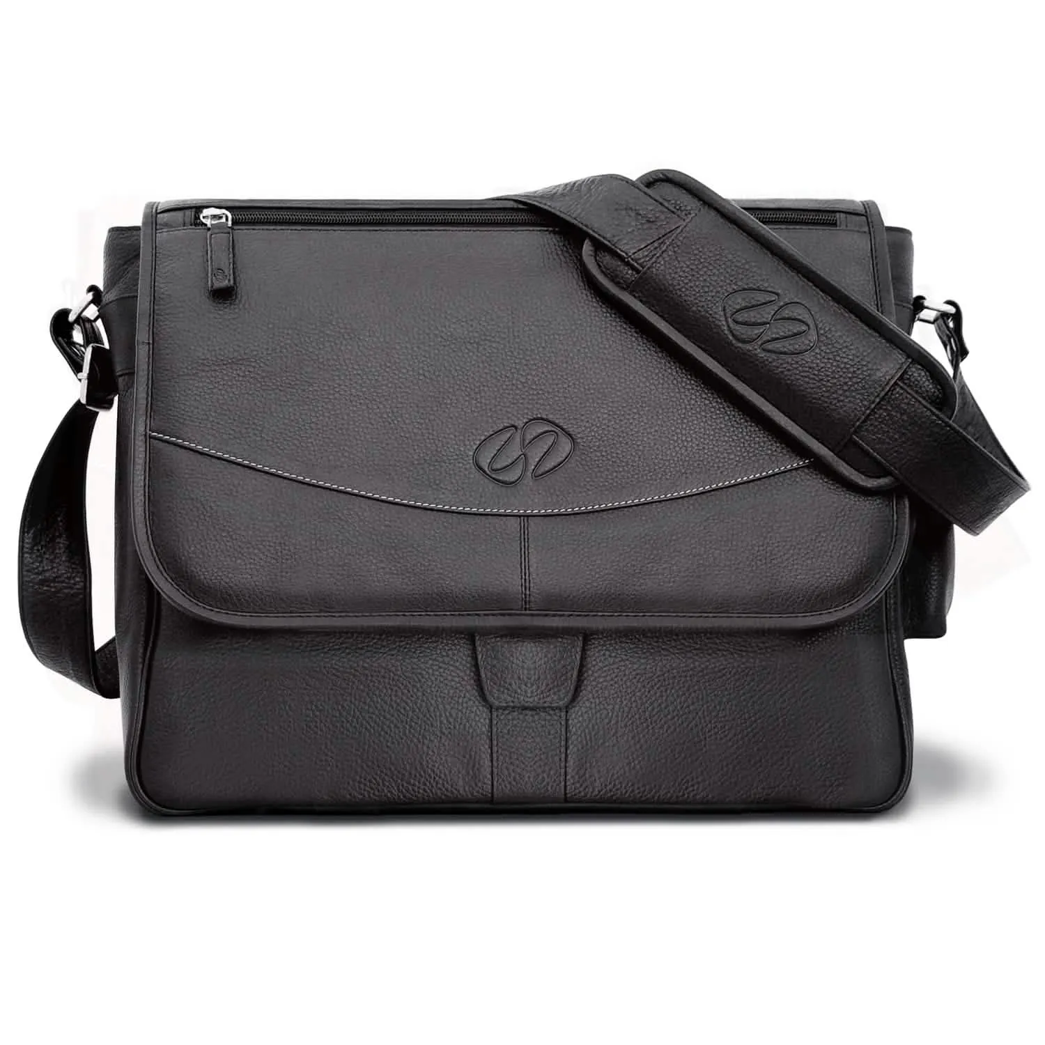 Sophisticated Leather Laptop Messenger Bag