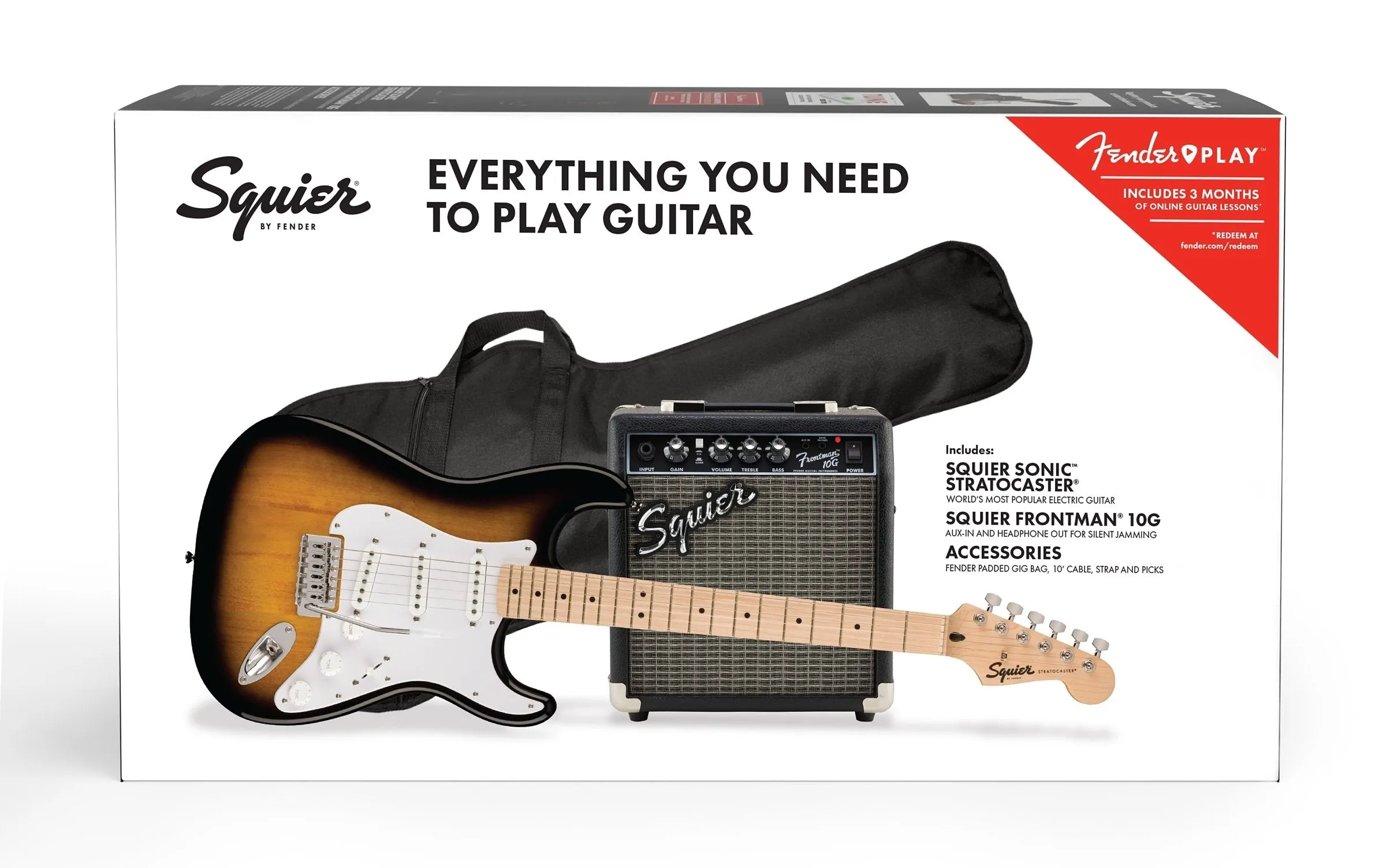 Squier Sonic Stratocaster Pack 2-Color Sunburst