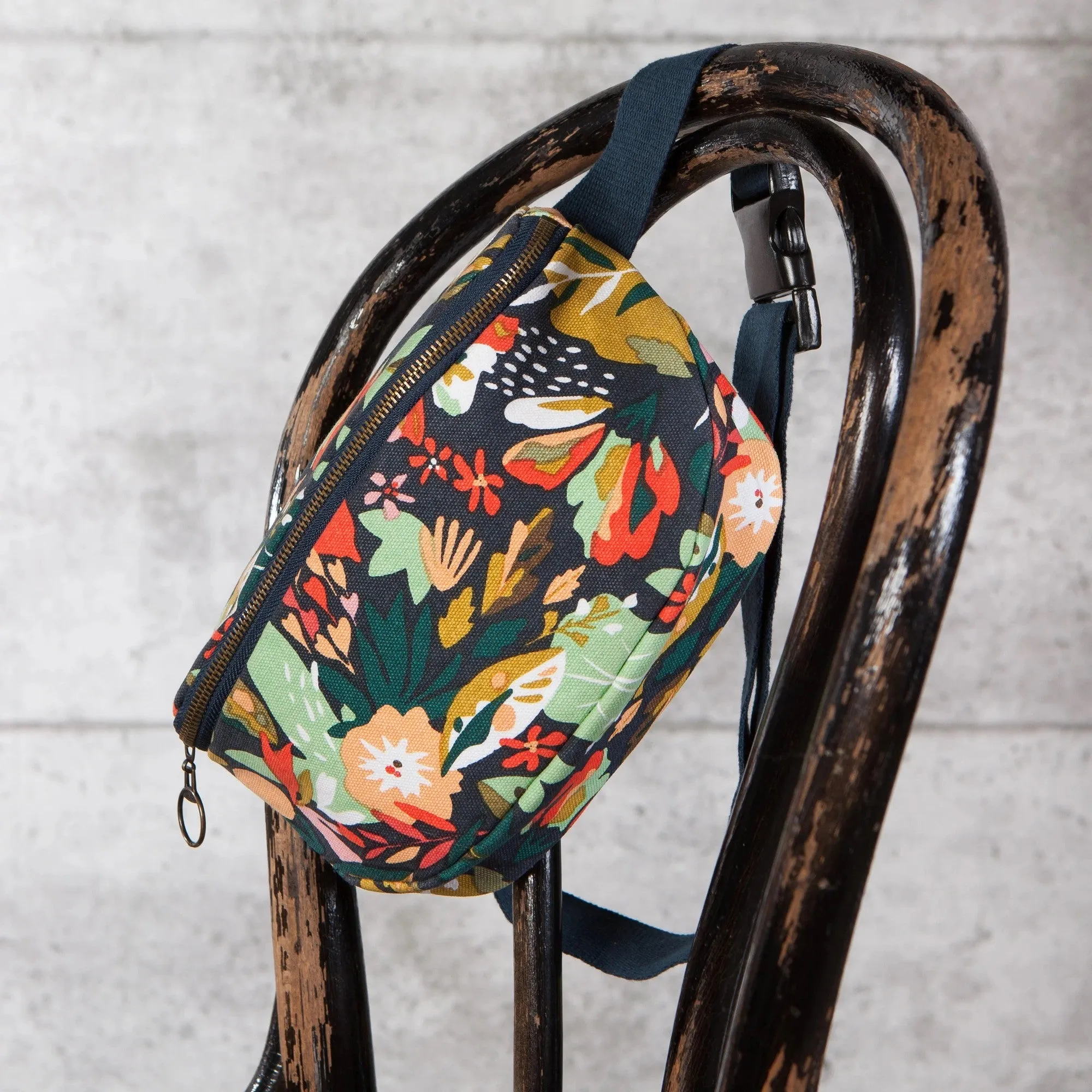 Superbloom Cotton Hip Bag Adjustable Strap | Floral Waist Belt Bag Fanny Pack