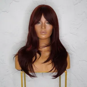 TAHLEAH Burgundy Fringe Wig