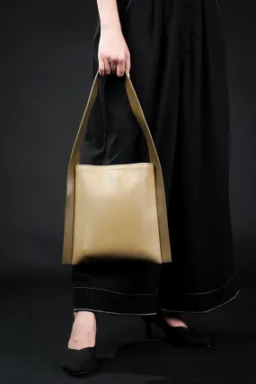 Tan Faux Leather Tote Bag