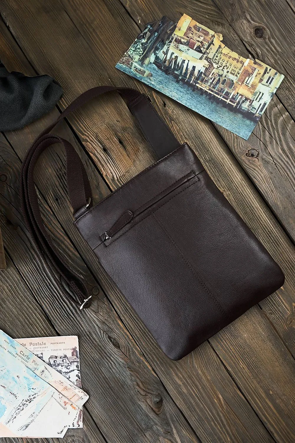 TEEK - Slim Side Natural Leather Bag