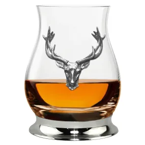 The Glencairn Whisky Mixer Glass with Pewter Base and Stag Head 350ml