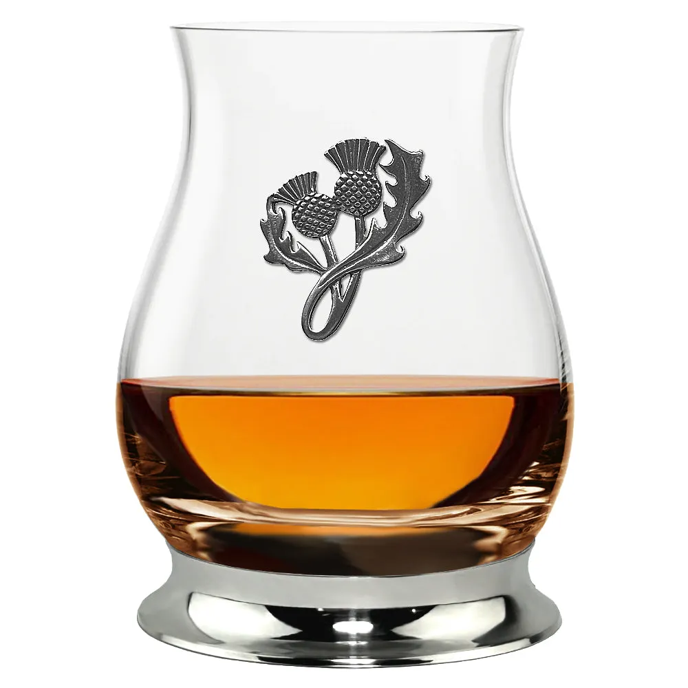 The Glencairn Whisky Mixer Glass with Pewter Base and Thistle 350ml