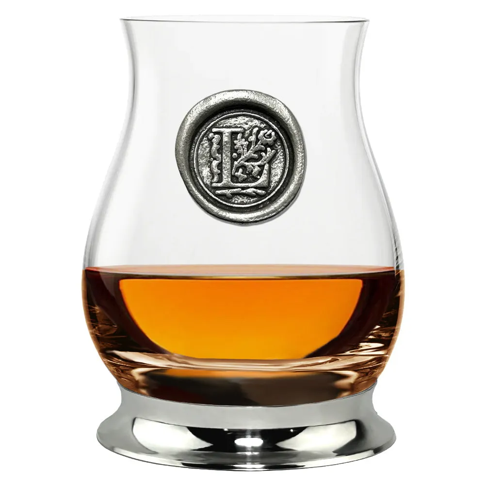 The Glencairn Whisky Mixer Glass with Pewter Monogram Initial 350ml