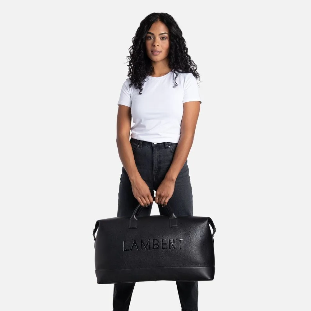 The June - Black Vegan Leather Travel Bag