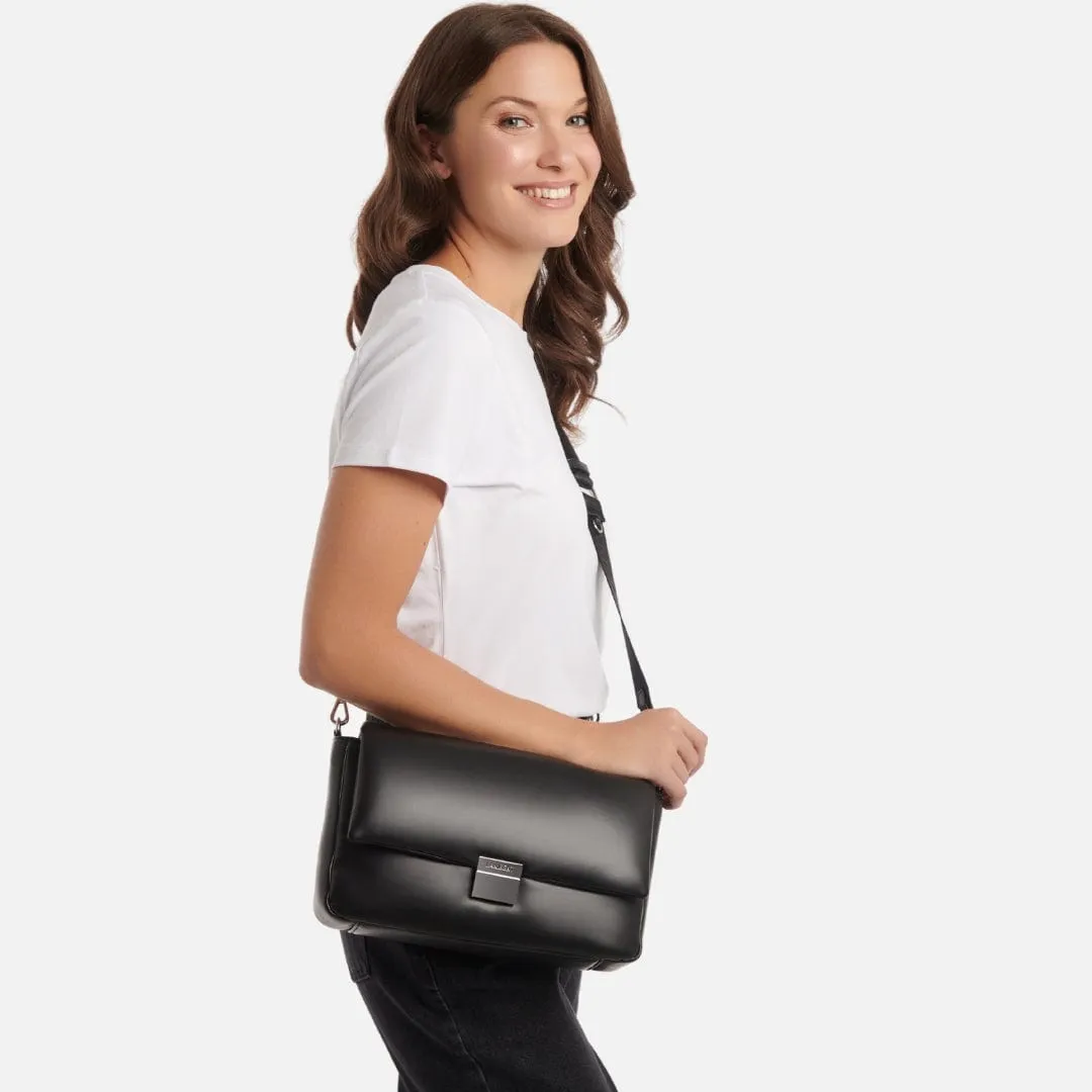 The Mallow - 2-in-1 Black Vegan Leather Handbag