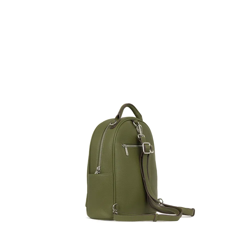 The Maude - 3-in-1 Olive Vegan Leather Backpack