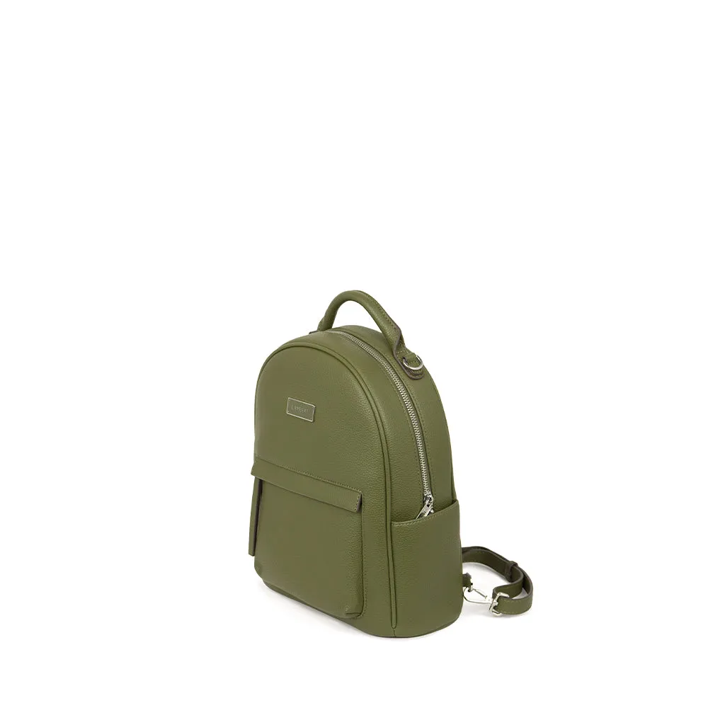 The Maude - 3-in-1 Olive Vegan Leather Backpack