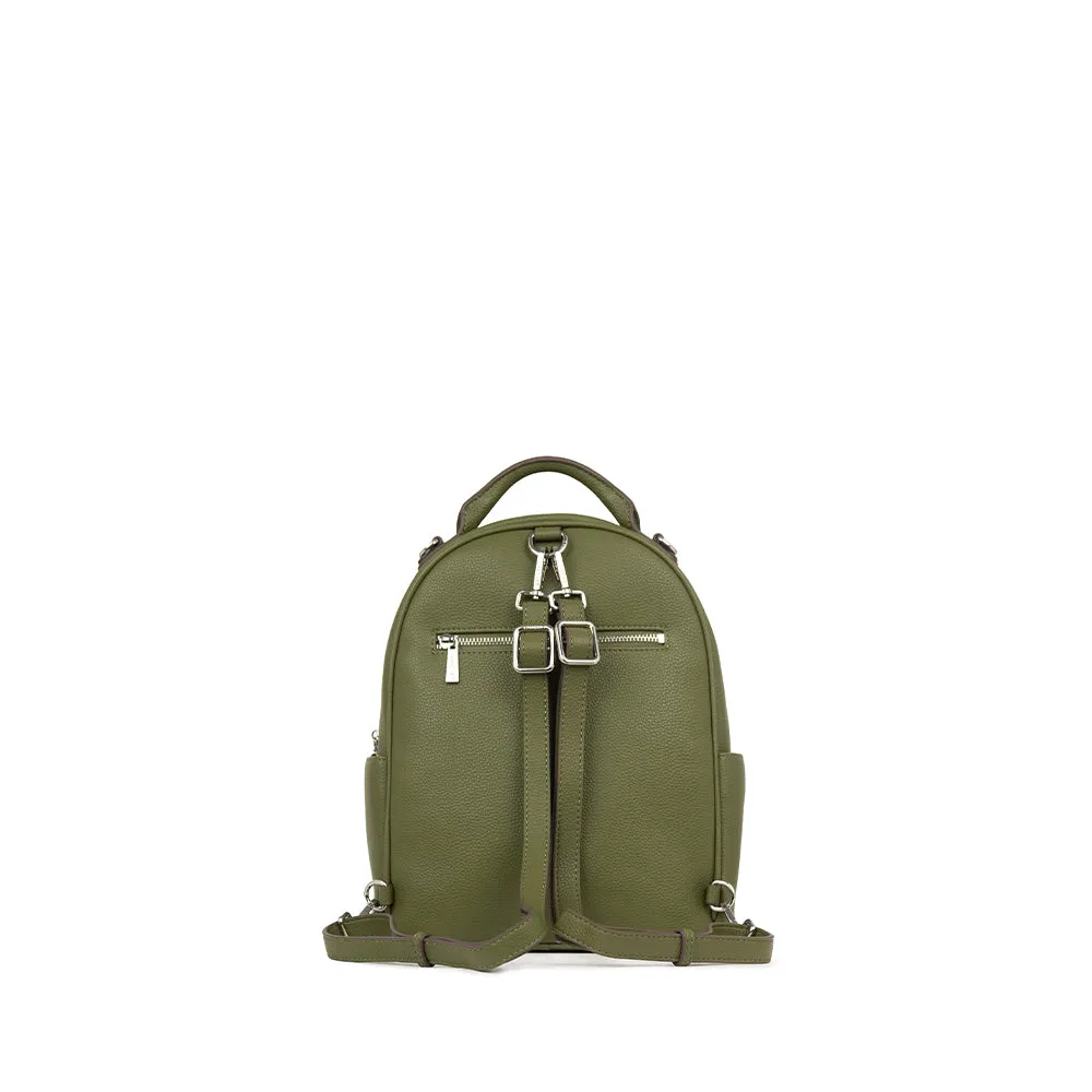 The Maude - 3-in-1 Olive Vegan Leather Backpack