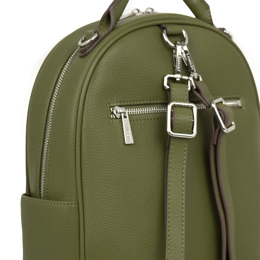 The Maude - 3-in-1 Olive Vegan Leather Backpack