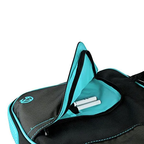 Vangoddy Black-Aqua Pindar Shoulder Portfolio Bag Case for Micromax Canvas Laptab II LT777 11.6-inch Laptop