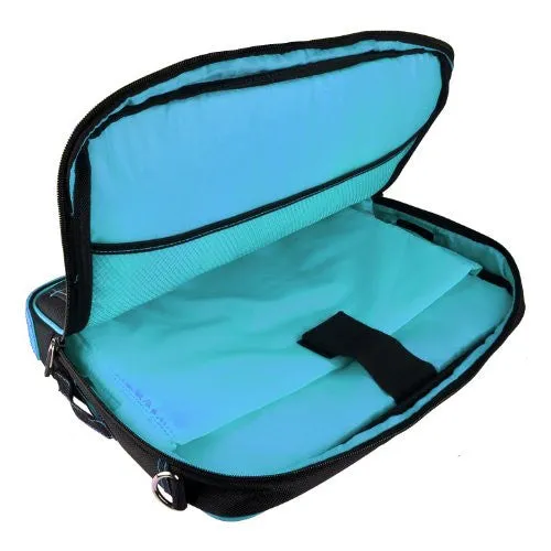 Vangoddy Black-Aqua Pindar Shoulder Portfolio Bag Case for Micromax Canvas Laptab II LT777 11.6-inch Laptop